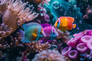 fishes, underwater, Great Barrier Reef is a massive mine of gems